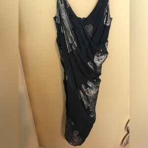 Nicole Miller Teal and Silver Dress